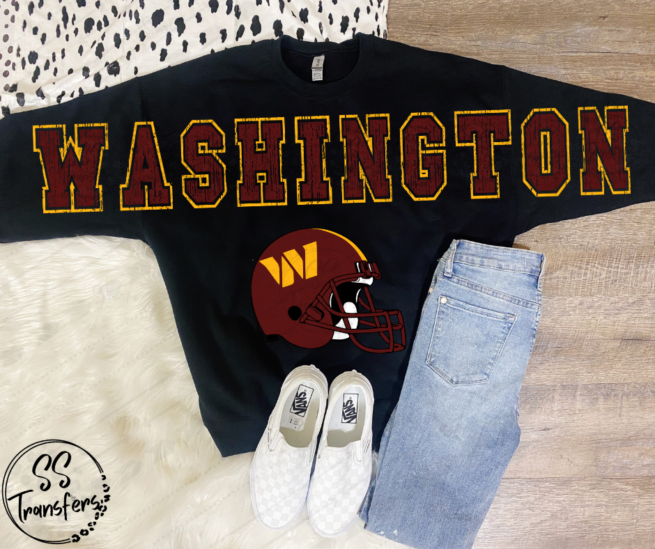 Washington Oversized Distressed Letters *SS Exclusive* (multiple options) DTF Transfer