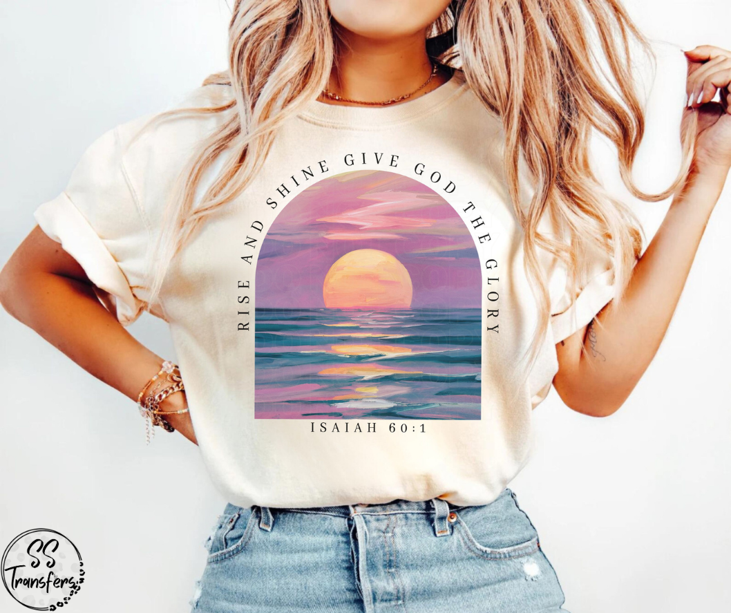 Give God The Glory Sunset DTF Transfer