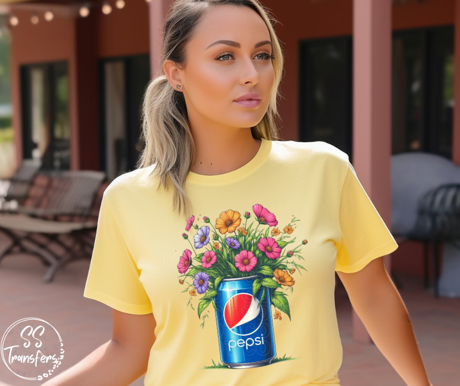 Flowers Coming Out of Soda (Multiple Options) DTF Transfer