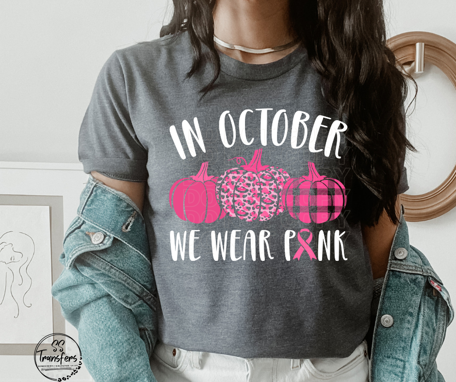 In October Pink Pumpkins DTF Transfer