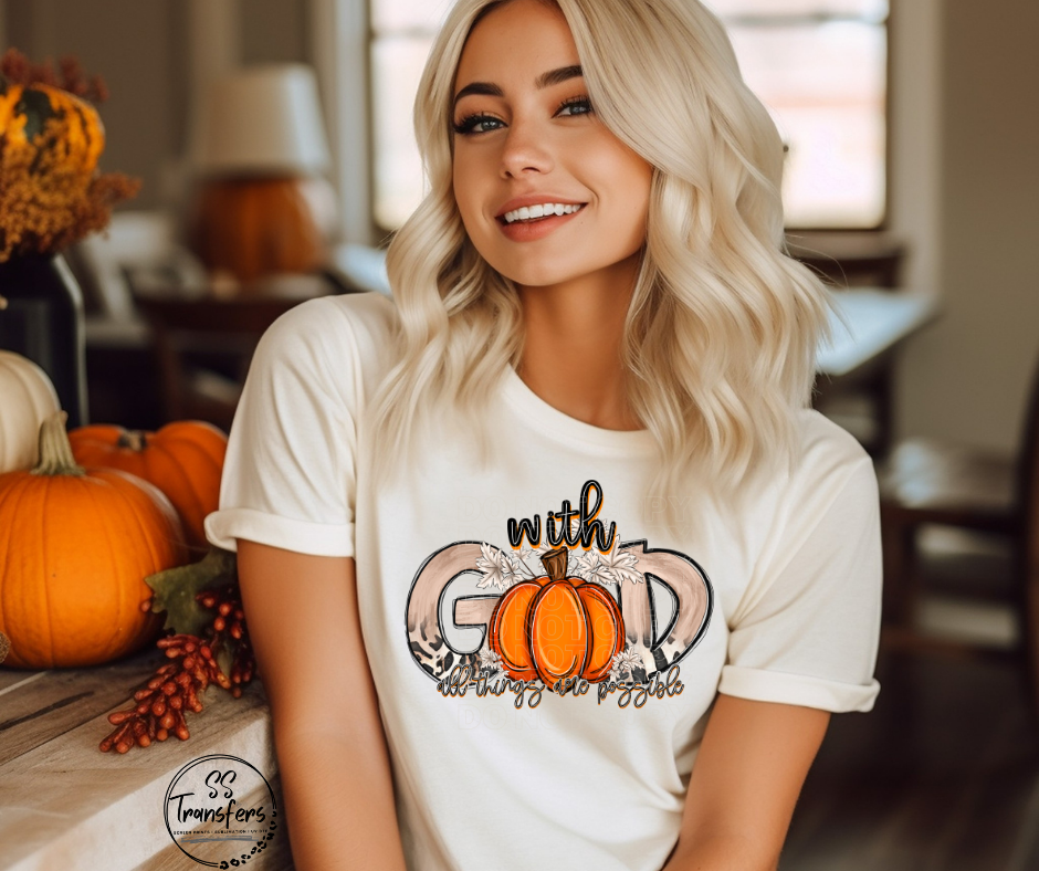 With God All Things Are Possible DTF Transfer