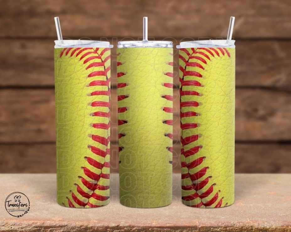 Softball Laces Sub Tumbler Transfer