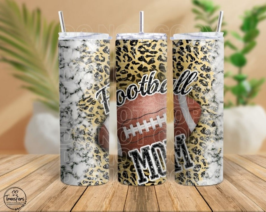 Leopard Print Football Mom Sub Tumbler Transfer