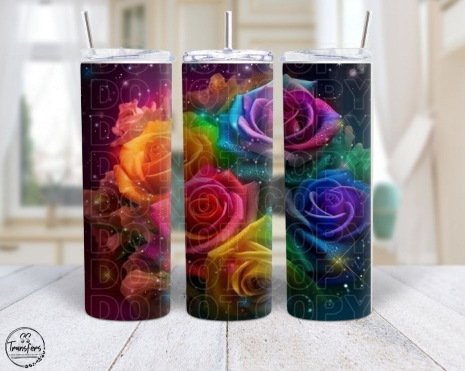 Multi-Colored Rose Bouquet Sub Tumbler Transfer
