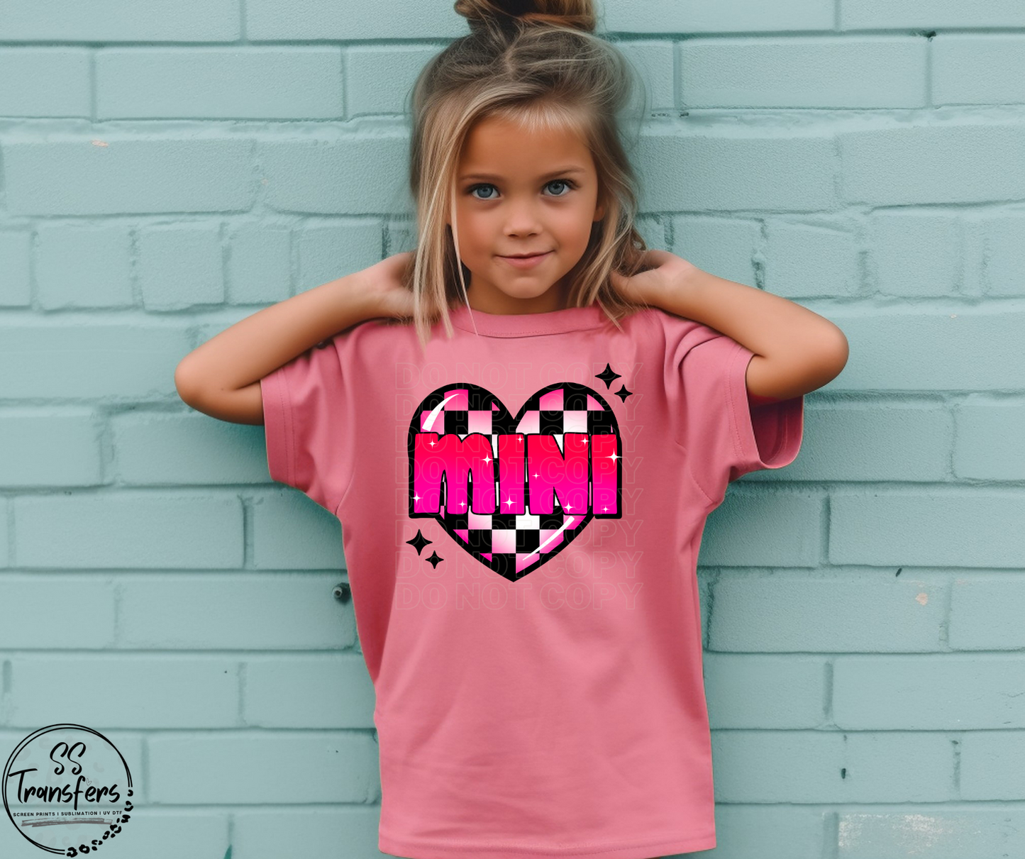 Mini Checkered Heart DTF Transfer