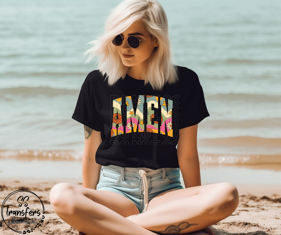 Floral Amen DTF Transfer