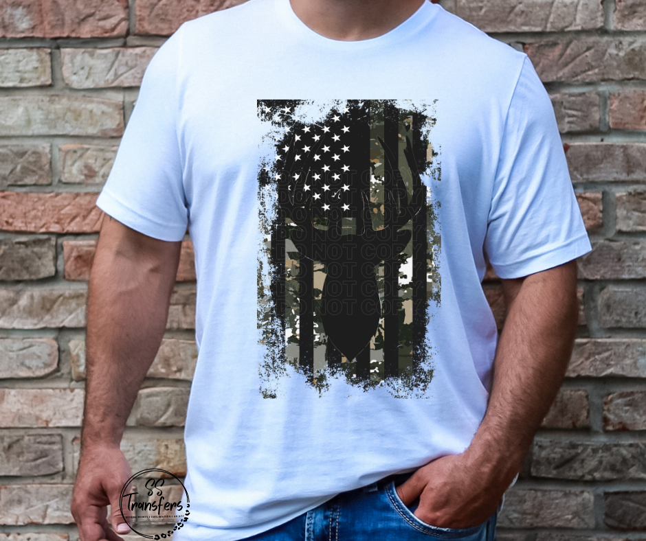 Camo Buck Flag DTF Transfer
