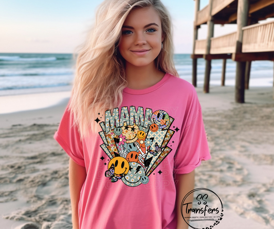 Daisy Mama Smile Retro DTF Transfer