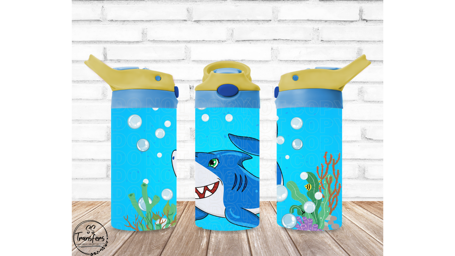 Shark 12oz Sippy/Flip Top Tumbler Sublimation Transfer