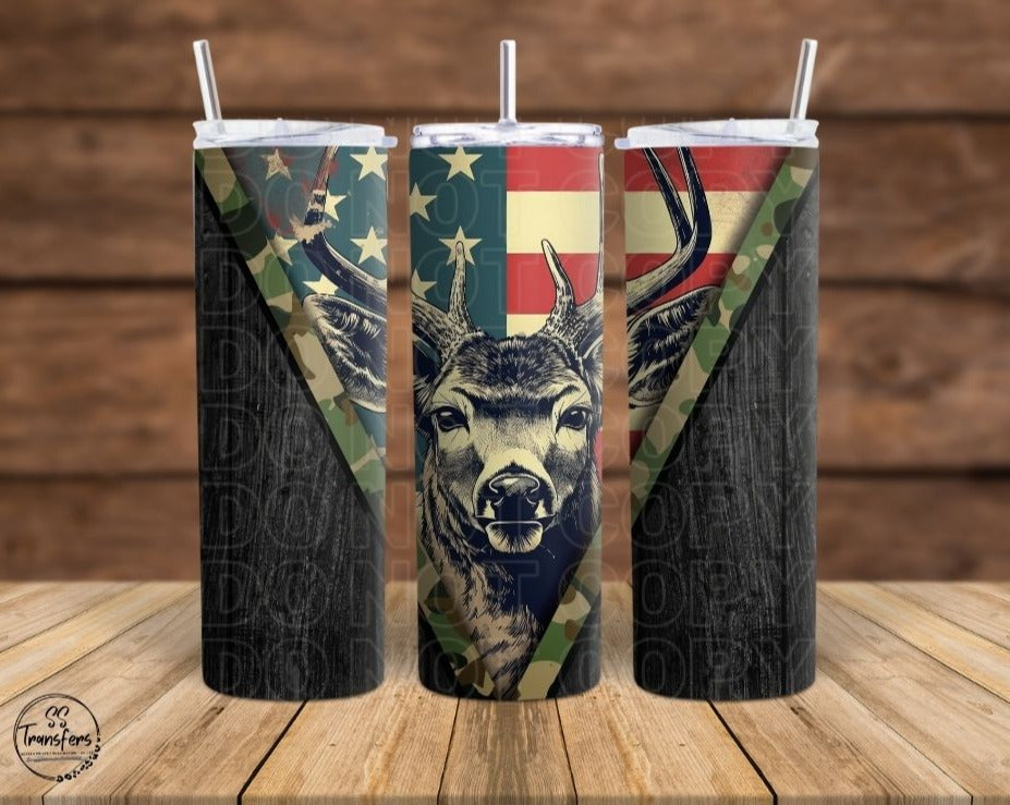 Ol' Glory Buck Sub Tumbler Transfer