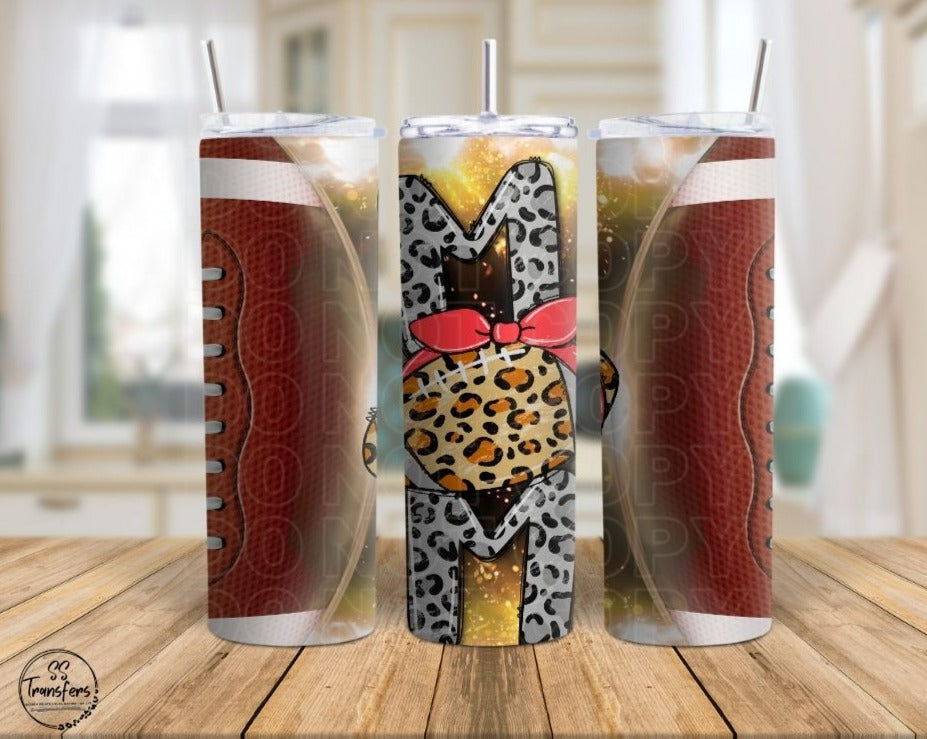 Leopard Football Mom Sub Tumbler Transfer
