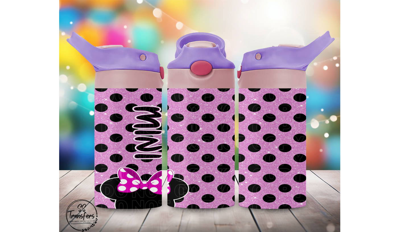 Polka Dot Mini (Multiple Options) 12oz Sippy/Flip Top Tumbler Sublimation Transfer