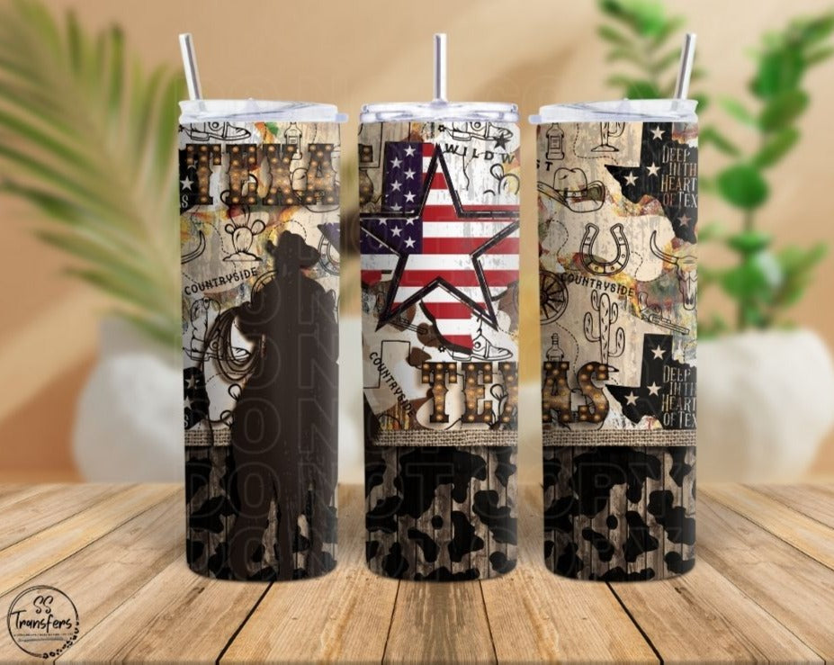 Texas Cowboy Sub Tumbler Transfer