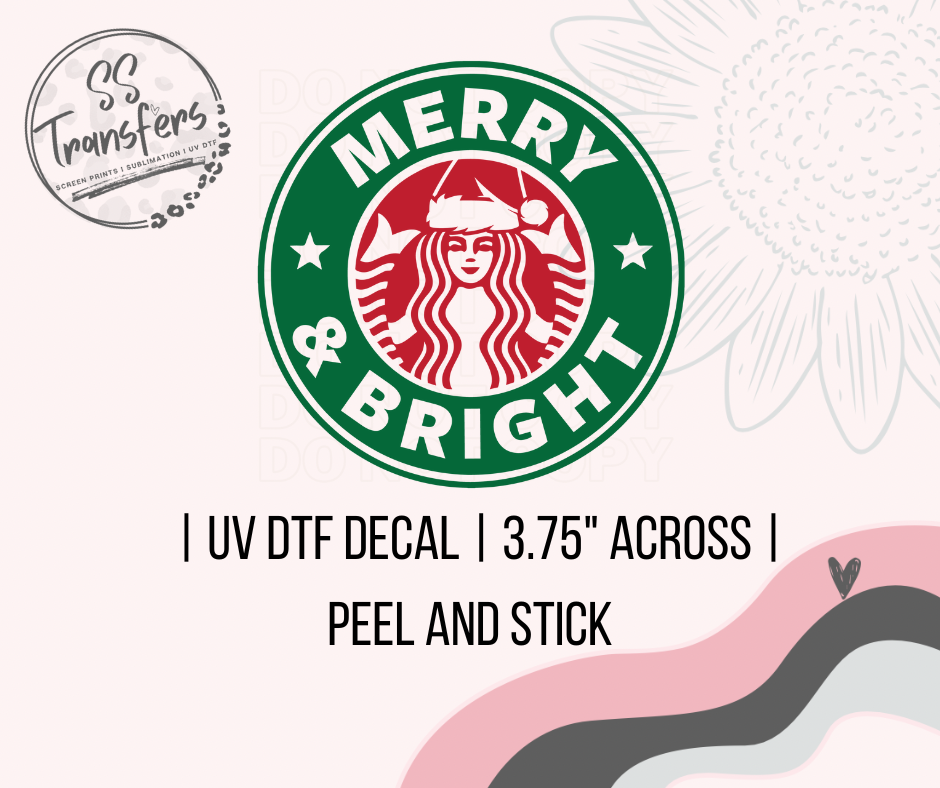 Merry & Bright UV Decal