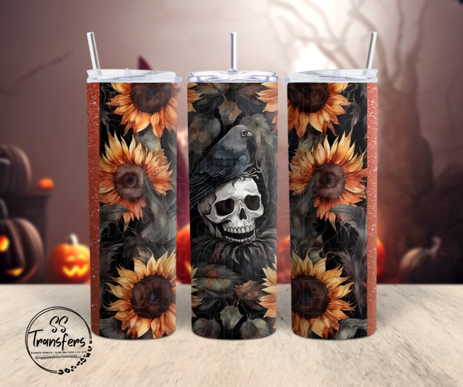 Skeleton and Sunflowers Sub Tumbler Transfer