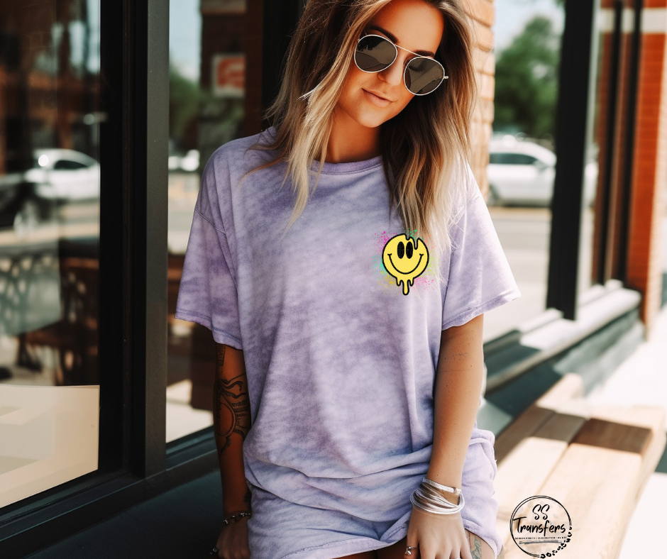 Melting Happy Face Pocket DTF Transfer