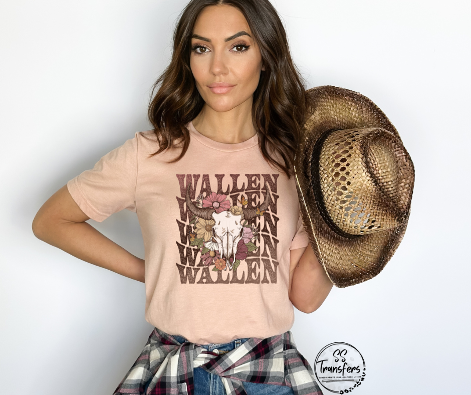 Wallen Longhorn Floral DTF Transfer
