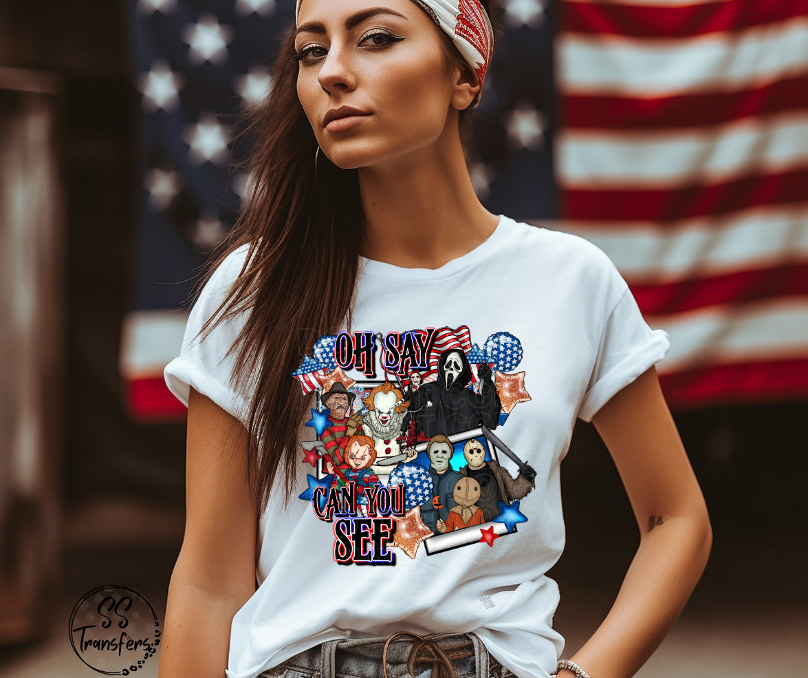 Oh Say Can You See Scary Guys DTF Transfer