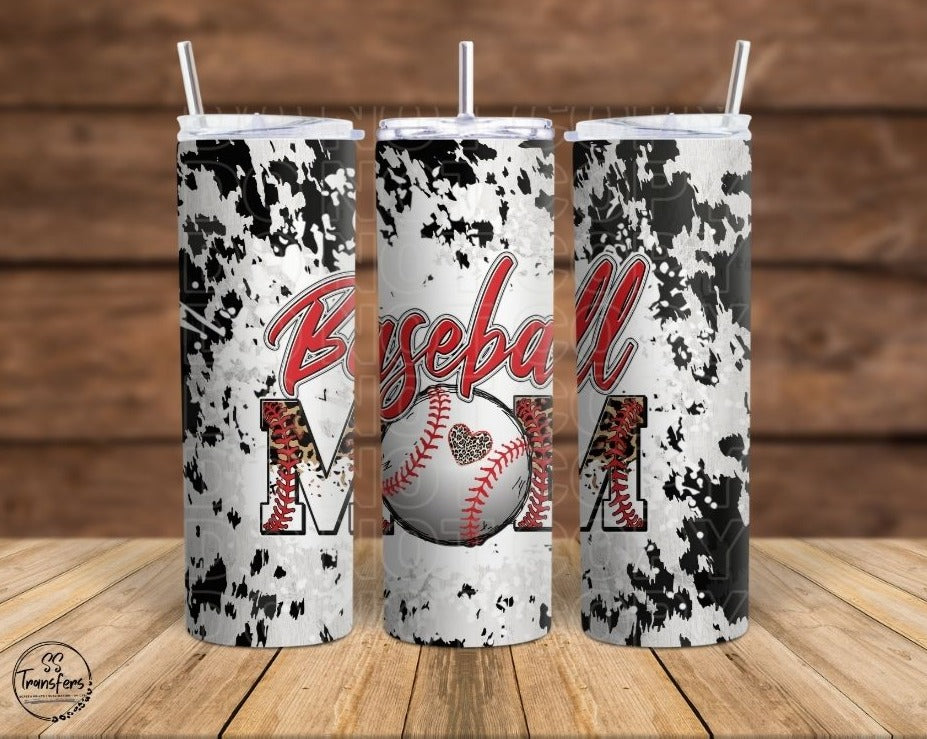 Cowhide Baseball Mom Sub Tumbler Transfer