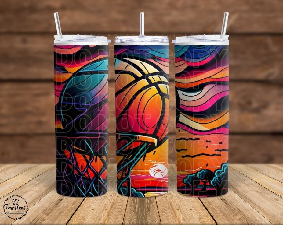 Neon Hoops Sub Tumbler Transfer