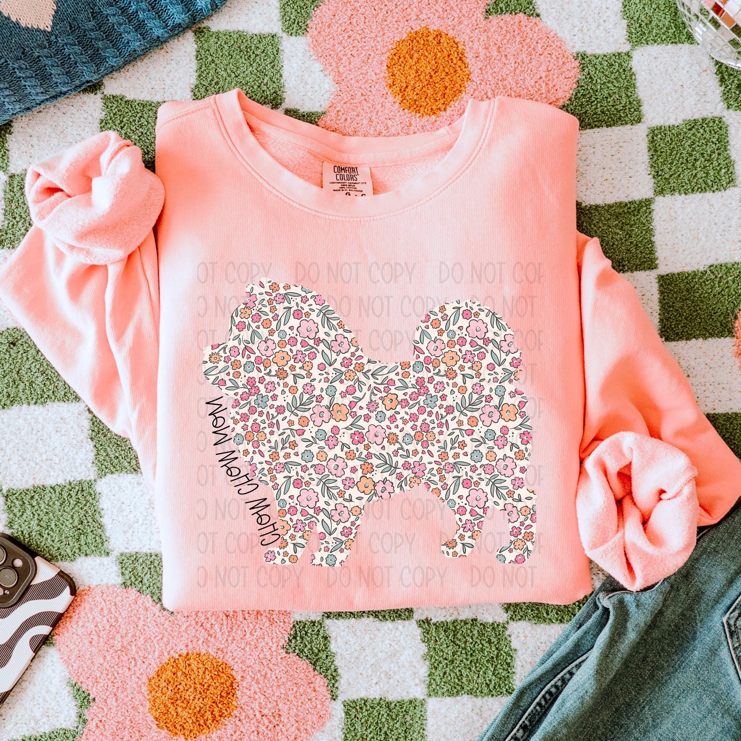Dog Mom Floral (Multiple Breed Choices) DTF Transfer