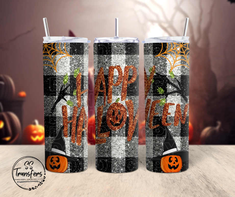 Buffalo Plaid Halloween Sub Tumbler Transfer