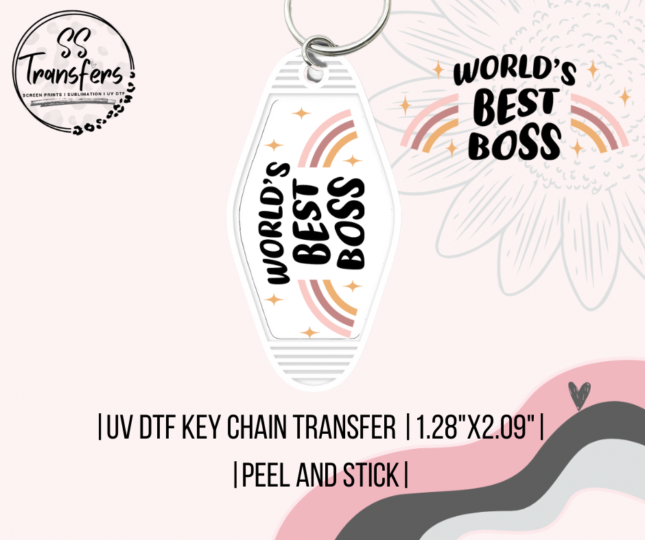 World's Best Boss UV Motel Keychain