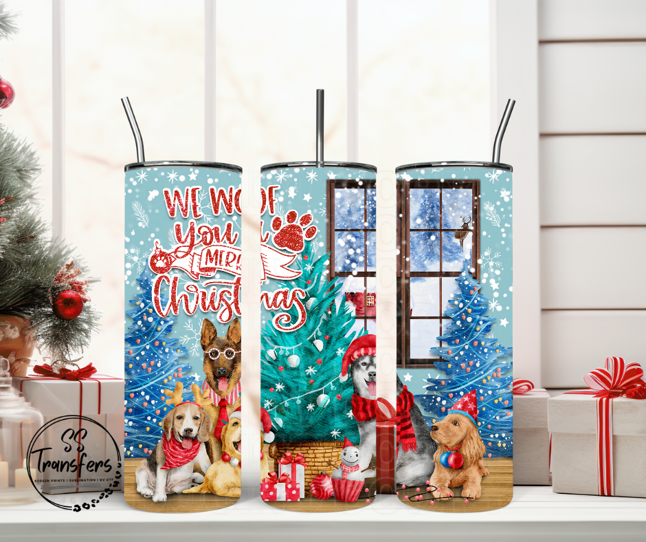 We Woof You A Merry Christmas Sub Tumbler Transfer
