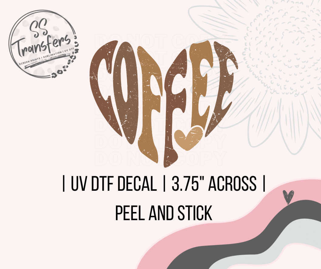 Coffee Heart UV Decal