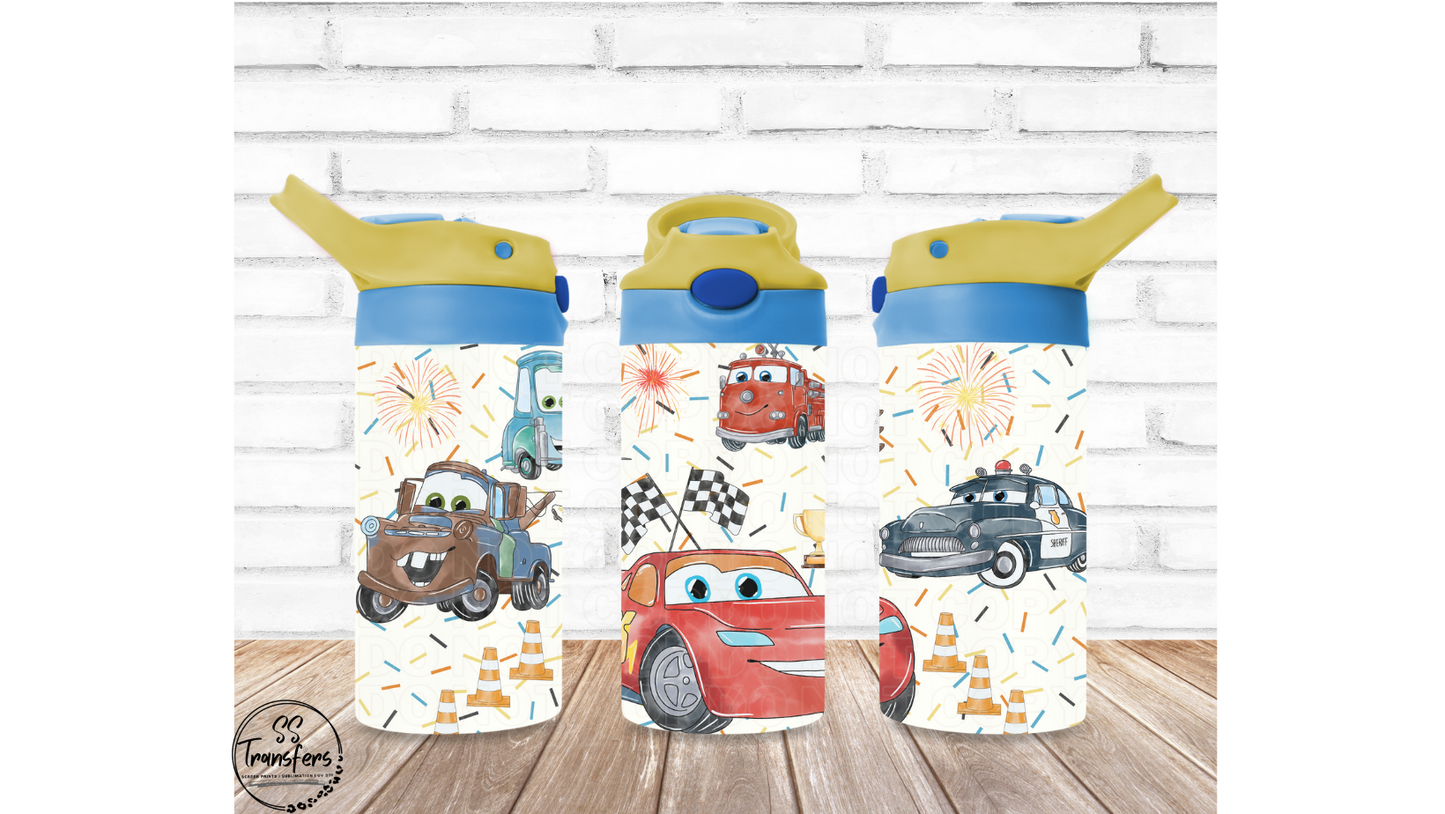 Car Friends 12oz Sippy/Flip Top Tumbler Sublimation Transfer