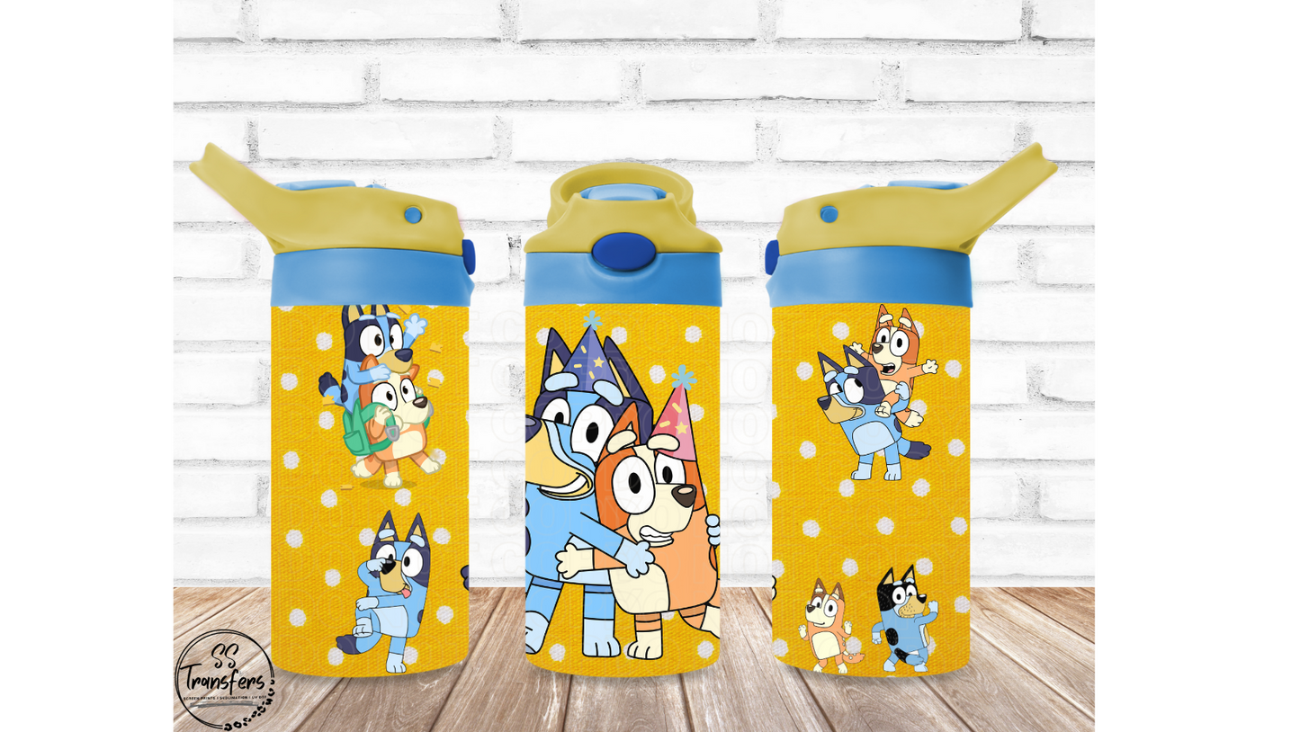 Blue Dog (Multiple Options) 12oz Sippy/Flip Top Tumbler Sublimation Transfer