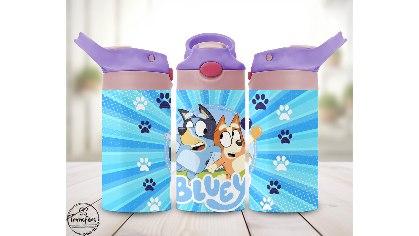 Blue Dog (Multiple Options) 12oz Sippy/Flip Top Tumbler Sublimation Transfer