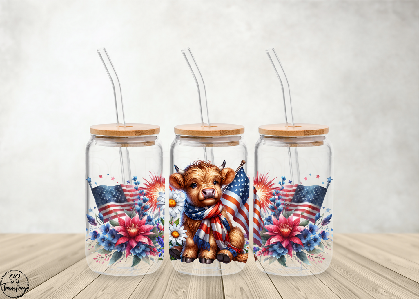 Patriotic Baby Cow Libbey UV Wrap