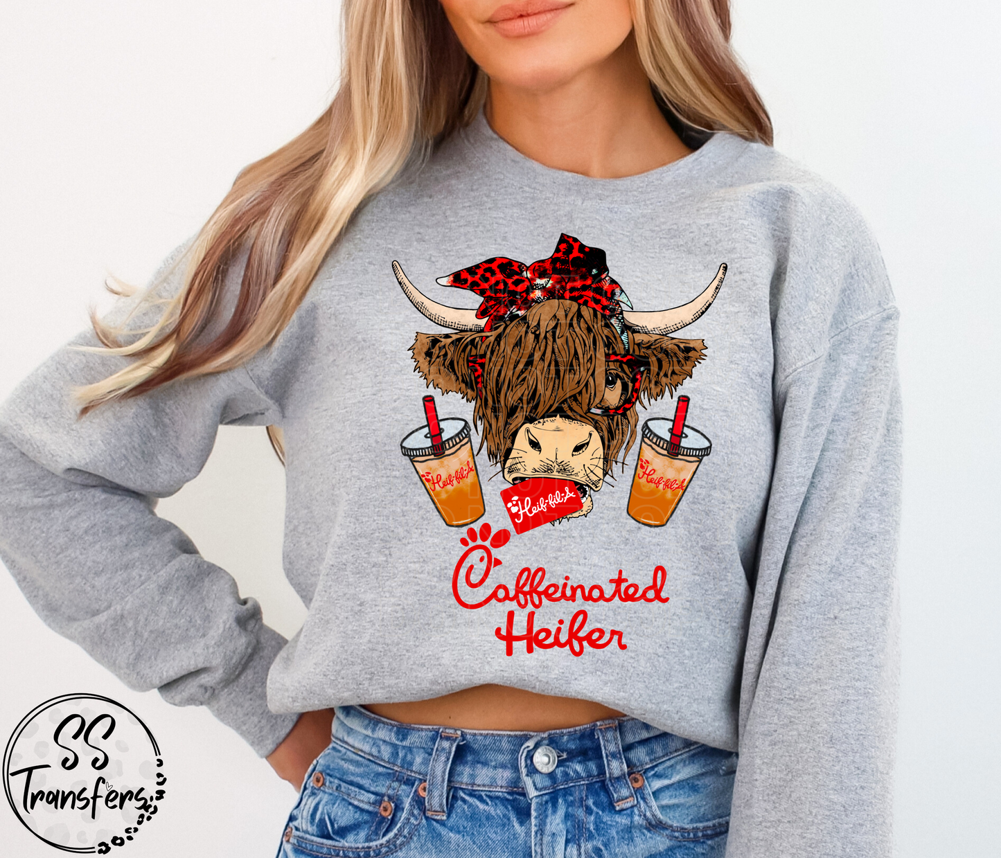 Caffeinated Heifer DTF Transfer