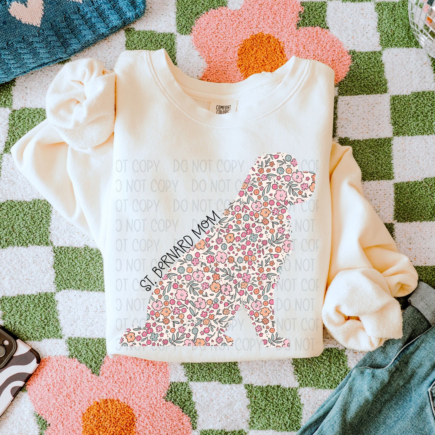Dog Mom Floral (Multiple Breed Choices) DTF Transfer