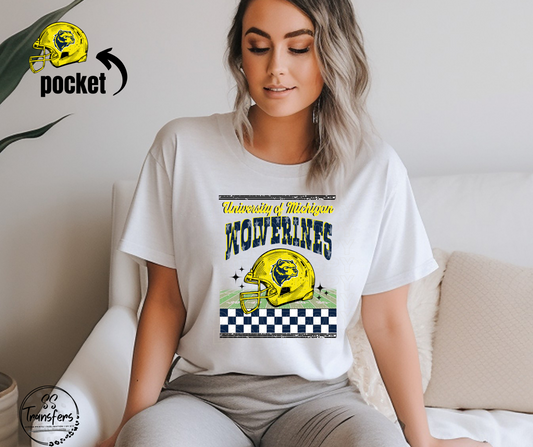Checkered Michigan (Pocket Included) DTF Transfer