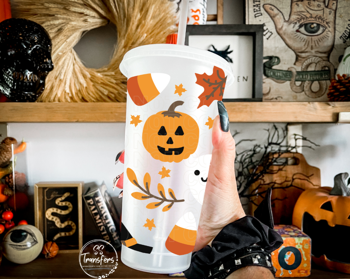 Witches Hat & Leaves Cold Cup UV Wrap