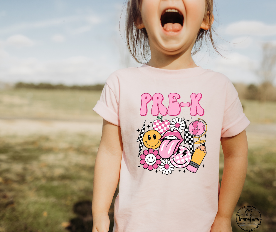 Pink Checkered (Pre-K-6th grade) Kids DTF Transfer