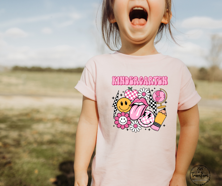 Pink Checkered (Pre-K-6th grade) Kids DTF Transfer