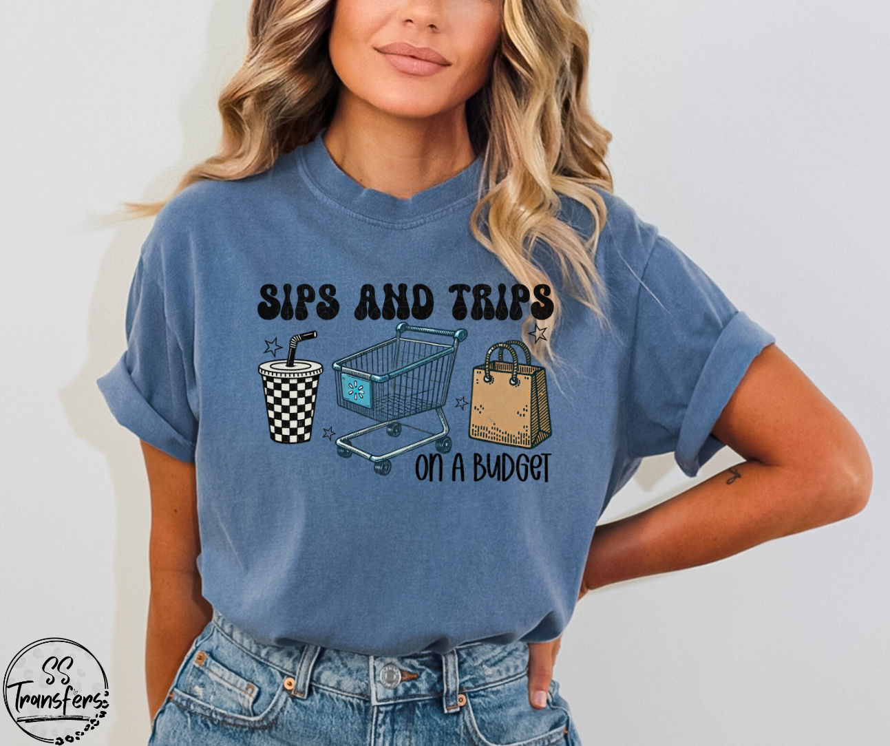 Sips and Trips Budget DTF Transfer