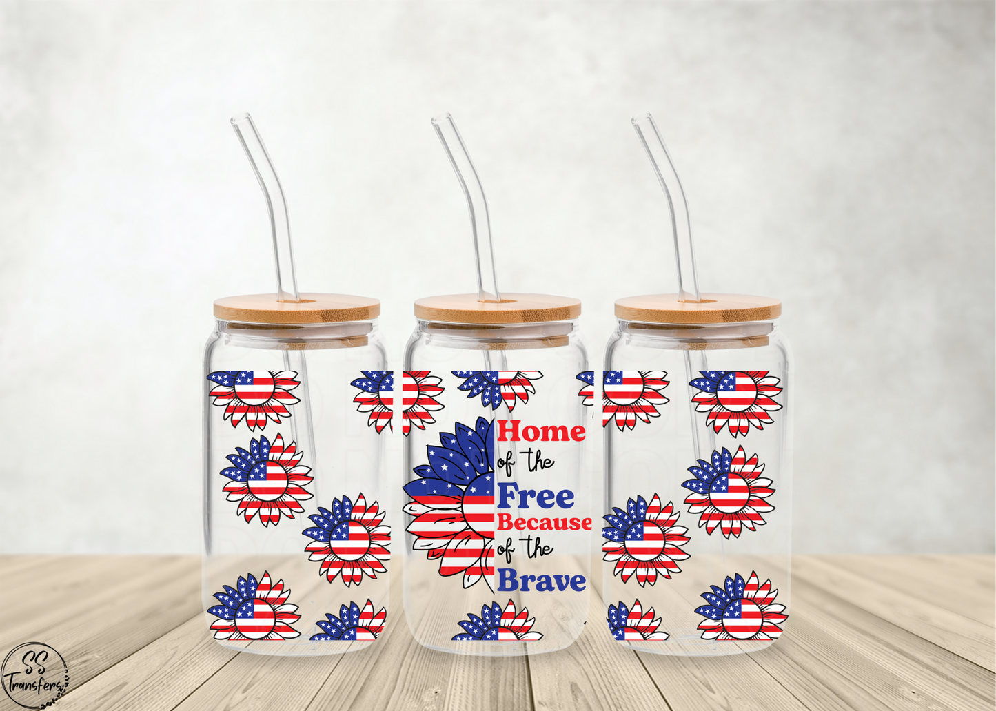 Home of The Free Because of The Brave Libbey UV Wrap