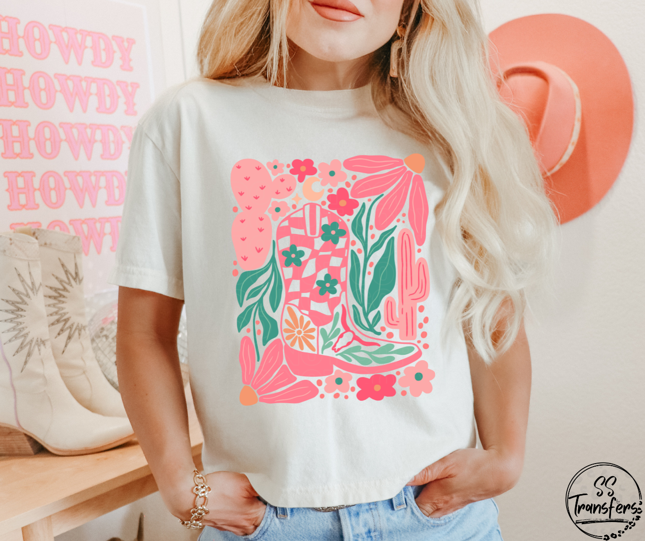 Floral Boot DTF Transfer