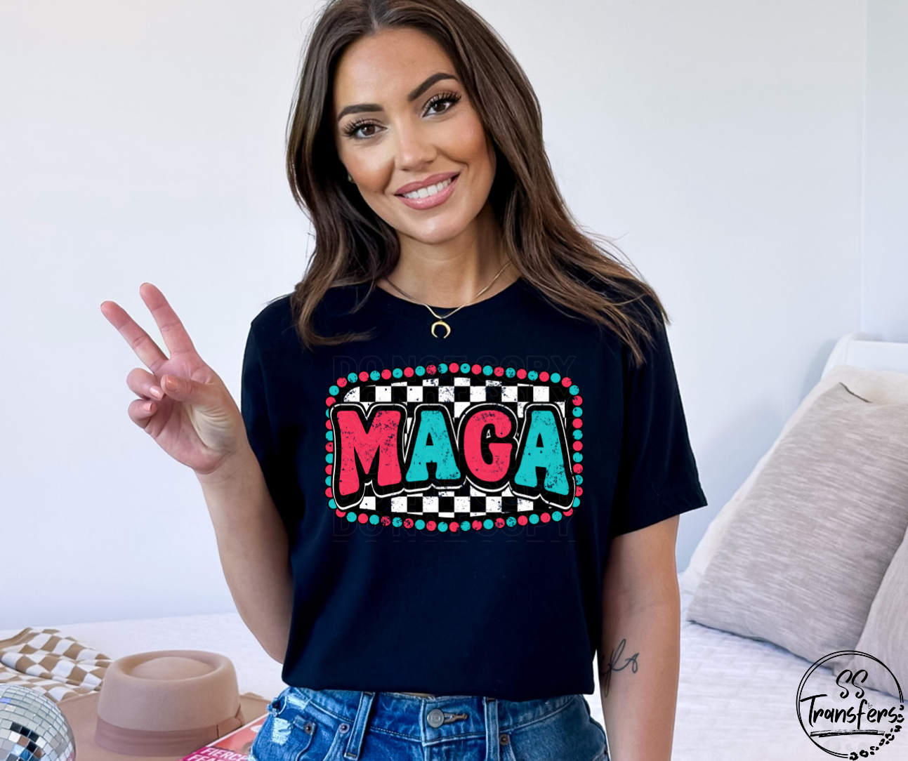 MAGA Checkered DTF Transfer