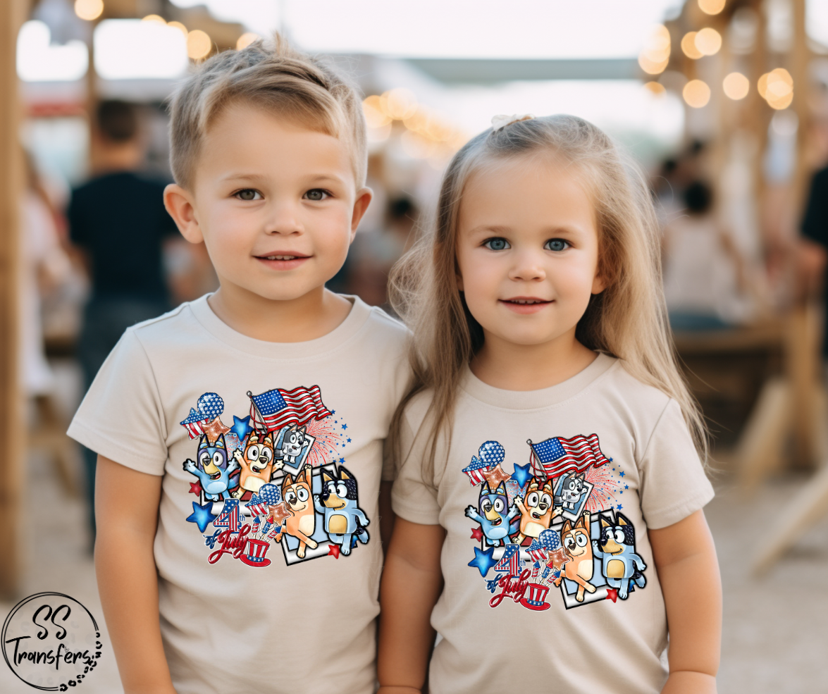 4th of July Dogs DTF Transfer