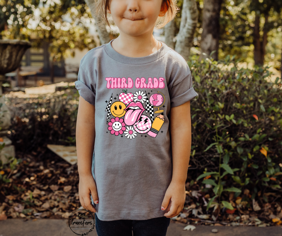 Pink Checkered (Pre-K-6th grade) Kids DTF Transfer