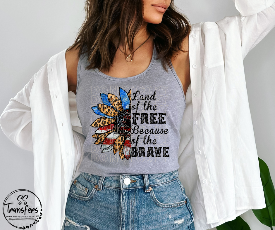 Land of the Free Flower DTF Transfer