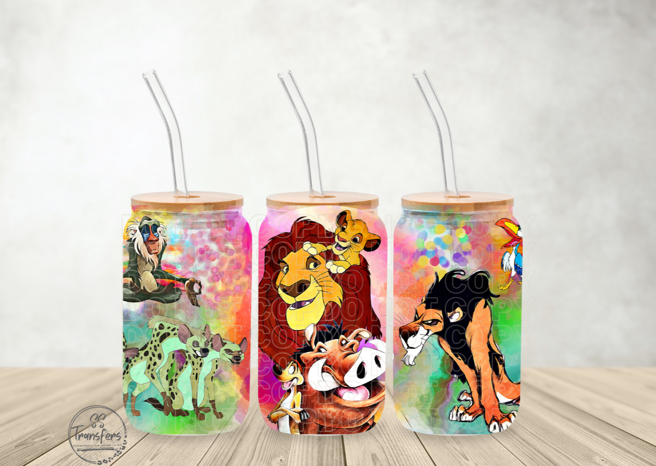 Watercolor Lion Friends Libbey UV Wrap