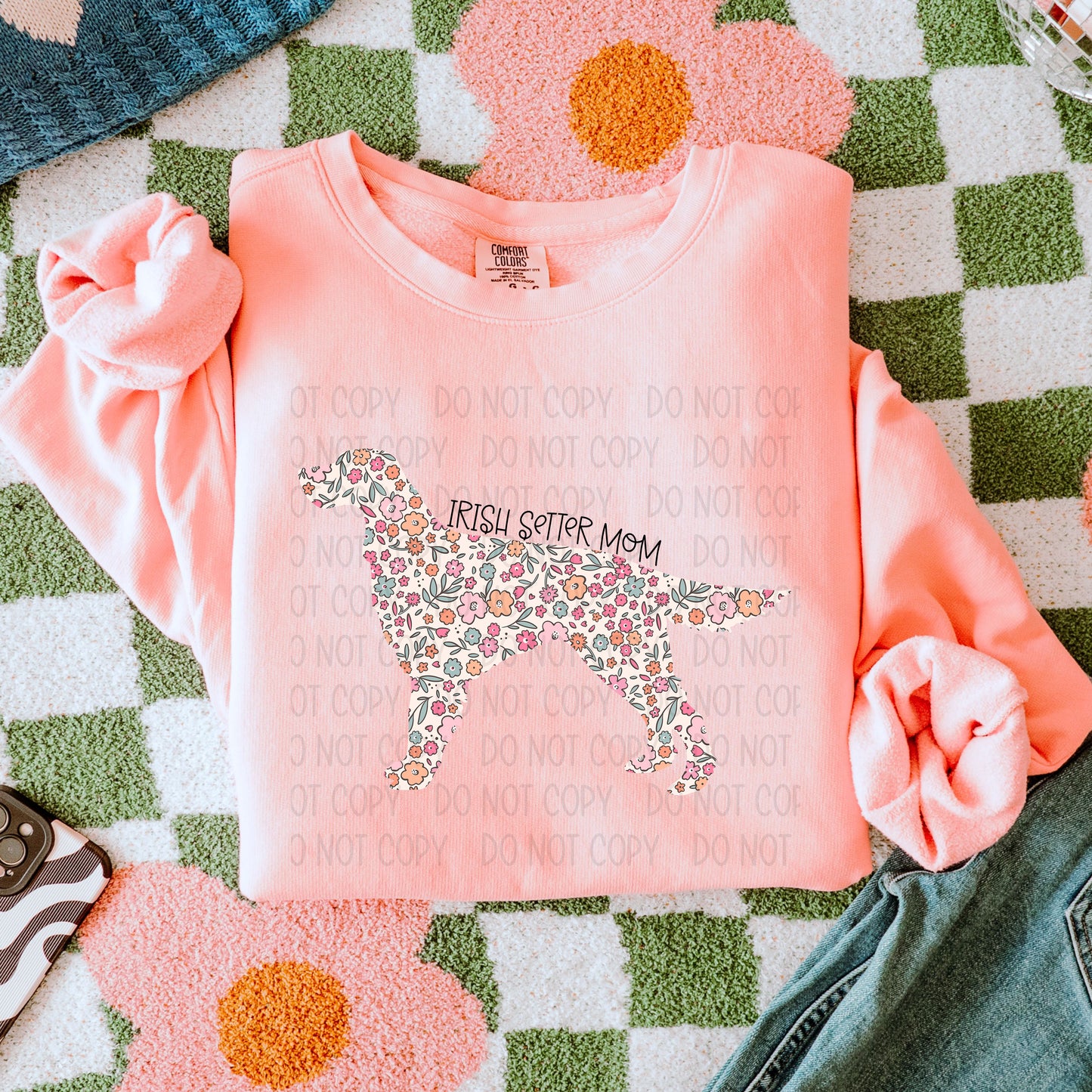 Dog Mom Floral (Multiple Breed Choices) DTF Transfer
