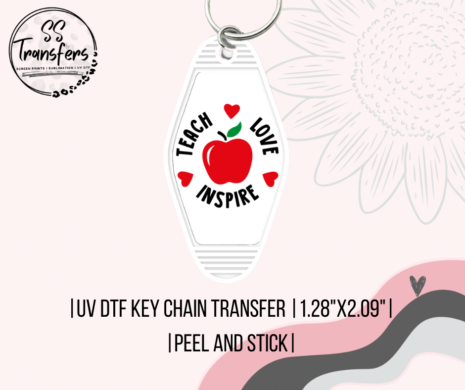 Teach, Love, Inspire UV Motel Keychain