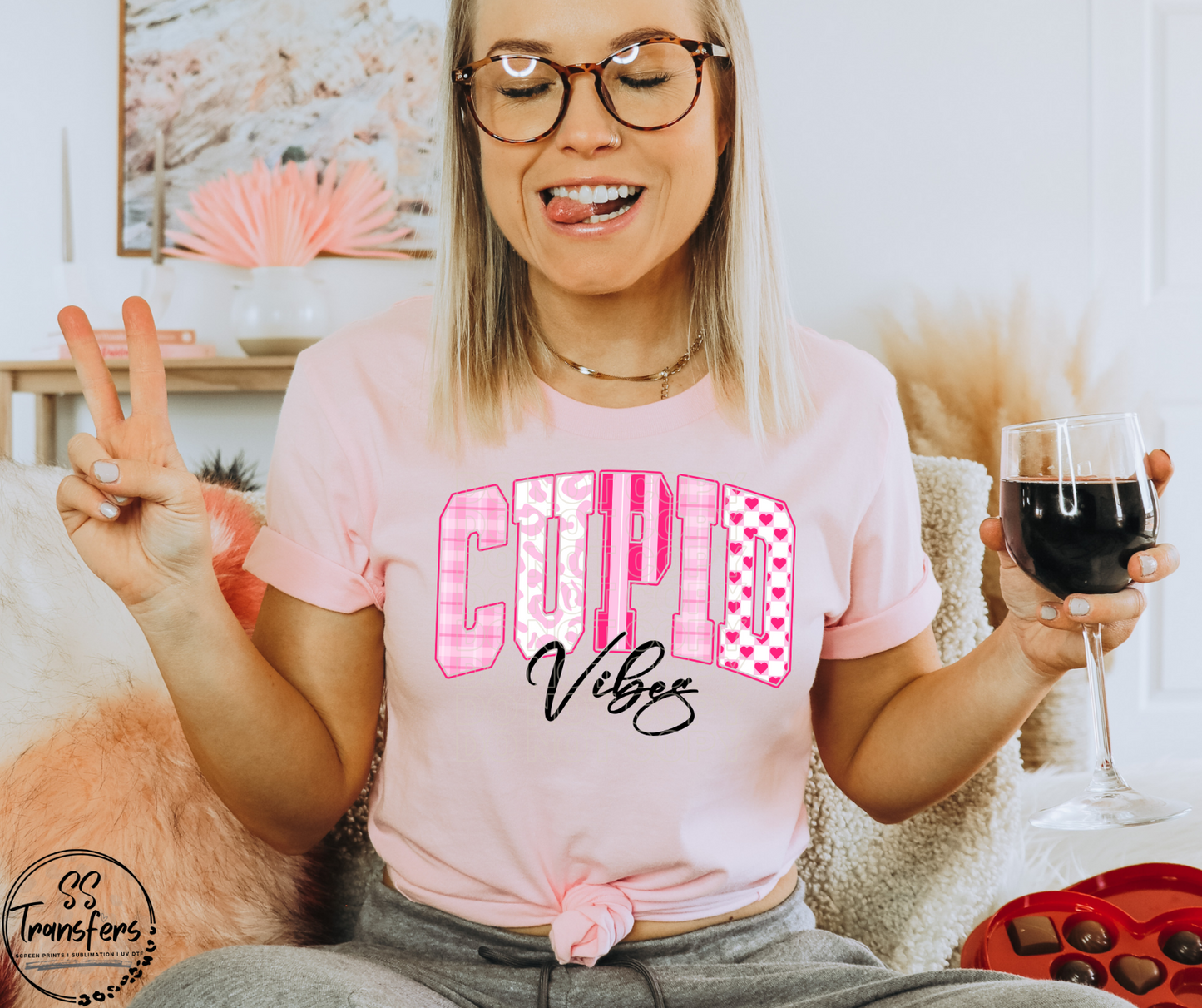 Cupid Vibes Patterned DTF Transfer